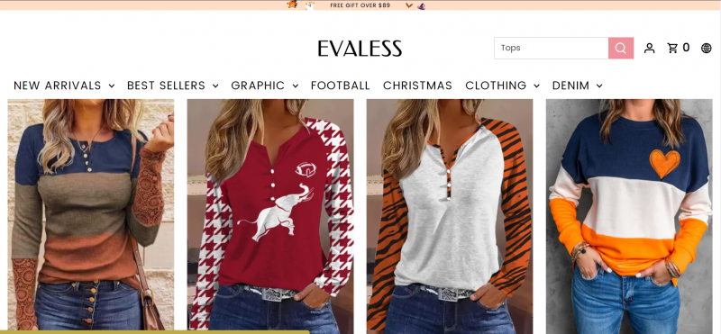 Evaless Tops